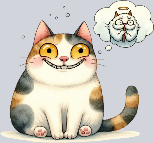 DTF Transfer Cats - Thinking about God