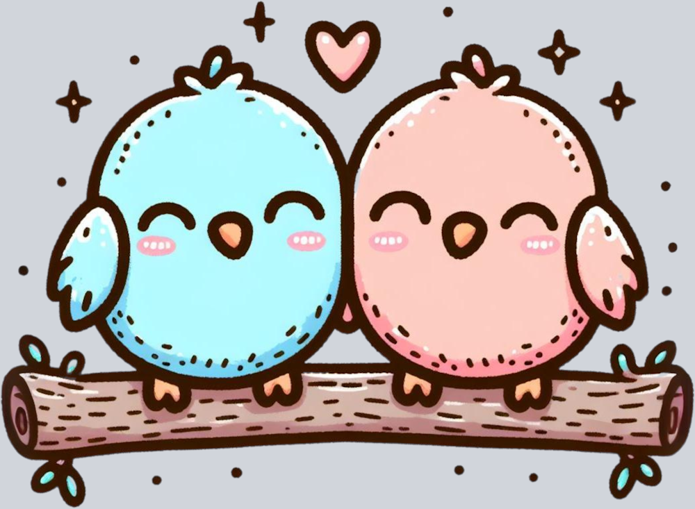 DTF Transfer Valentines - Two Birds