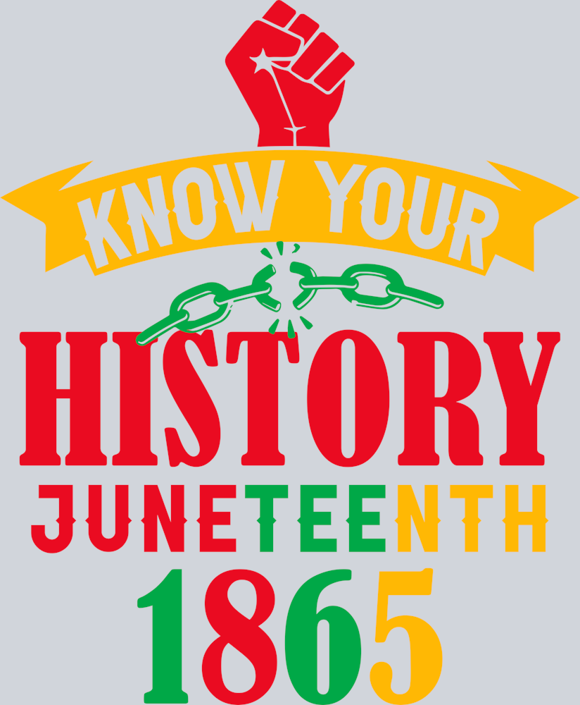 DTF Transfer Black History Month - Know your History Juneteenth 1865
