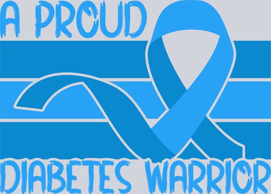DTF Transfer Diabetes - Proud Diabetes warrior awareness ribbon