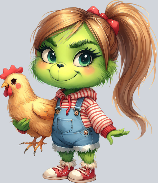 DTF Transfer Christmas - Farmer Grinchy Girl