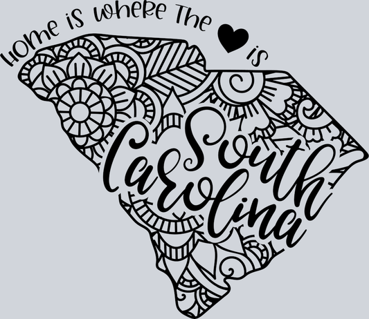 DTF Transfer South Carolina - Home is where the Heart is