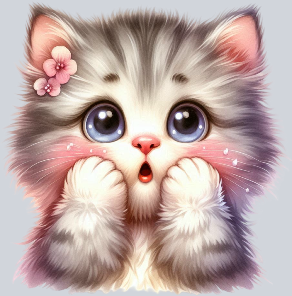 DTF Transfer Cats - Shocked Face