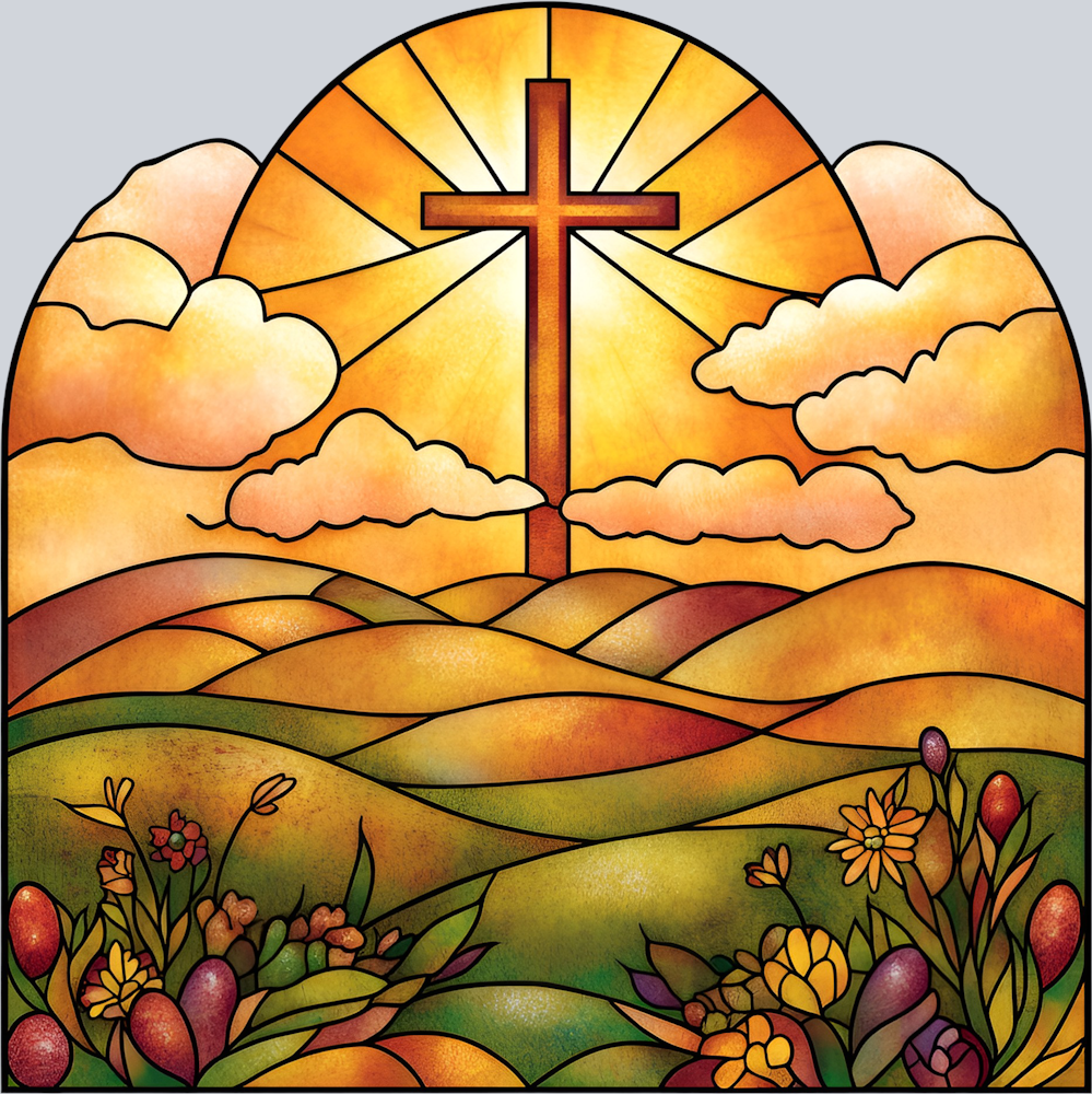 DTF Transfer Easter - Stained Glass Cross