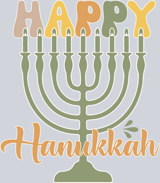 DTF Transfer Hanukkah - Happy Hanukkah 2