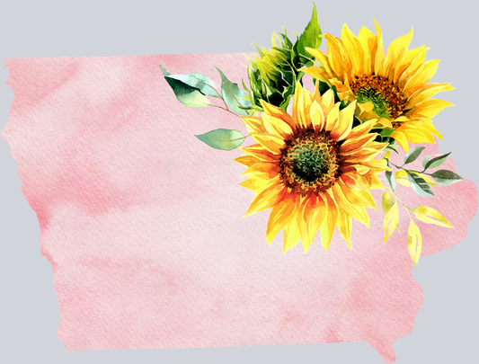 DTF Transfer Iowa - Sunflower Watercolor
