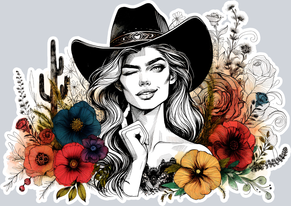 DTF Transfer Western - Cowgirl