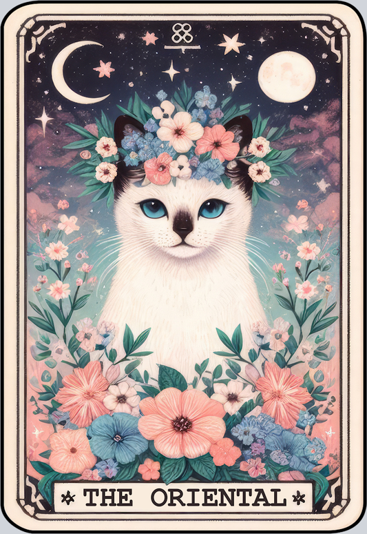 DTF Transfer Cats - Tarot Card Oriental