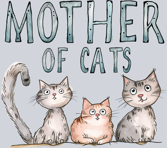 DTF Transfer Cats - Mother of Cats Grey