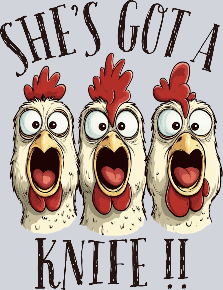 DTF Transfer Fowl - She's Got a Knife
