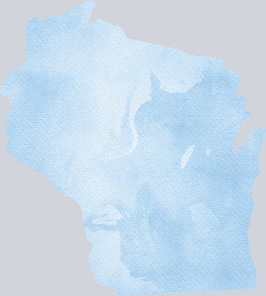 DTF Transfer Wisconsin - Watercolor Blue