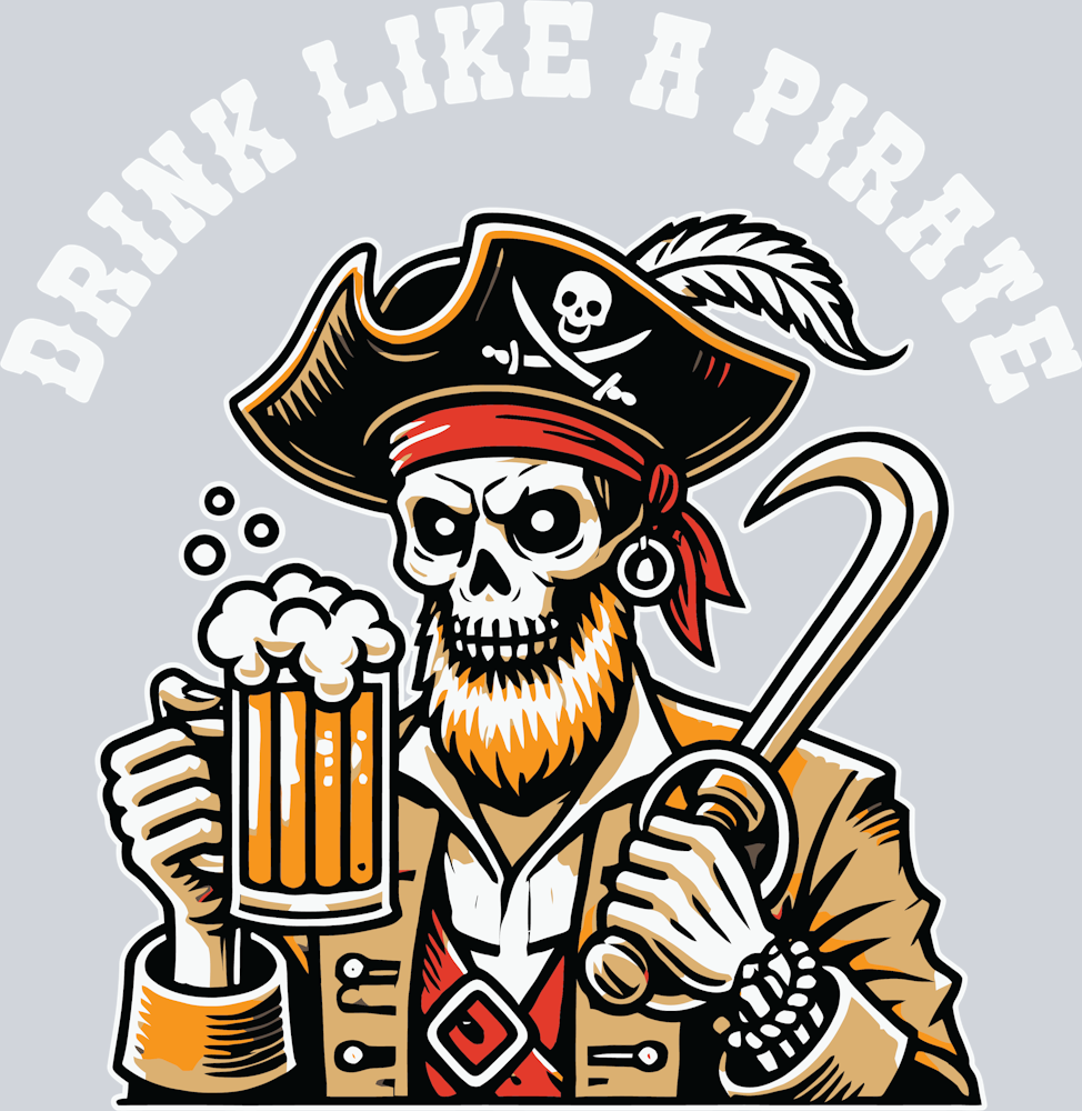 DTF Transfer High Seas - Drink Like a Pirate