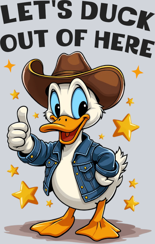 DTF Transfer Fowl - Let's Duck out of Here