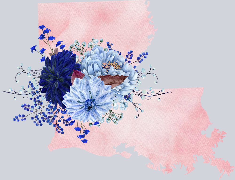 DTF Transfer Louisiana - Flowers Watercolor