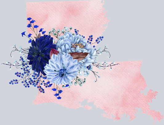 DTF Transfer Louisiana - Flowers Watercolor