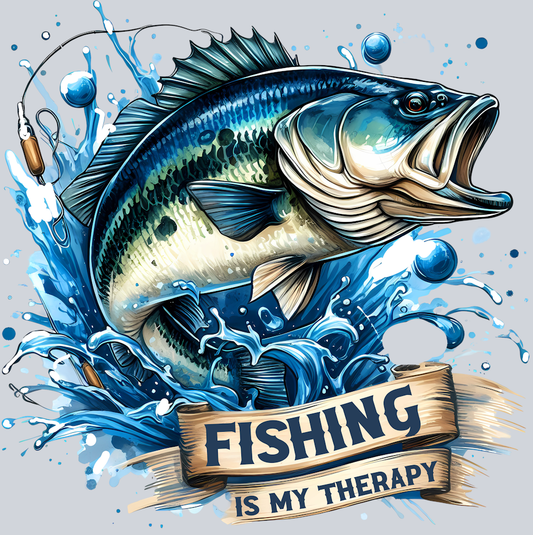 DTF Transfer Fishing - Fishing is my Therapy