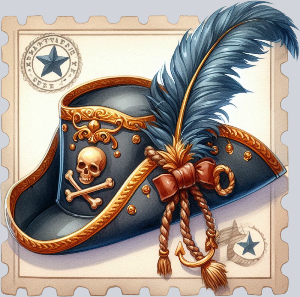DTF Transfer High Seas - Postage Pirate Hat
