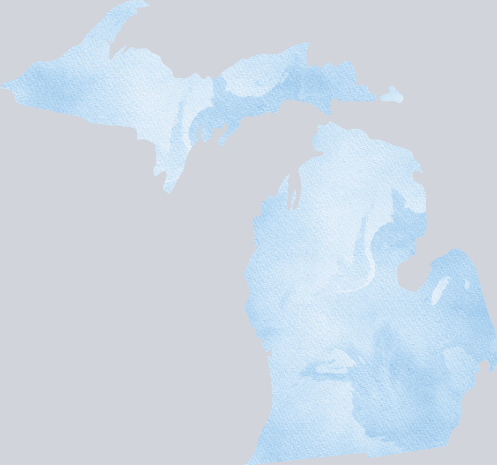 DTF Transfer Michigan - Watercolor Blue