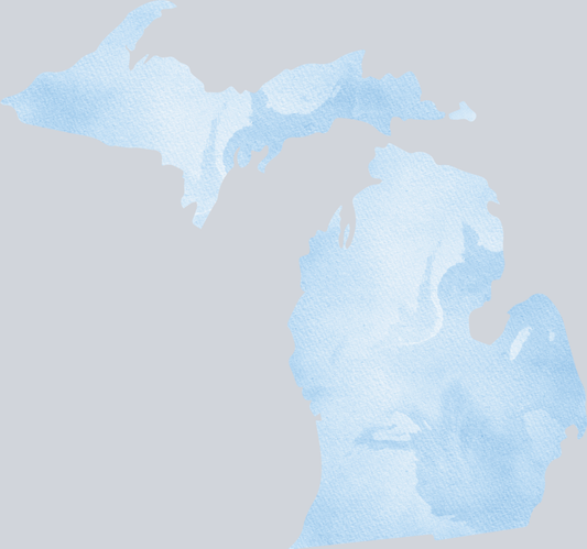 DTF Transfer Michigan - Watercolor Blue