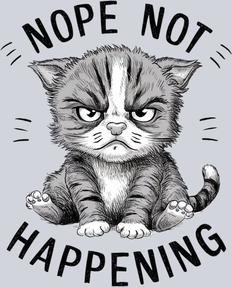 DTF Transfer Cats - Nope Not Happening