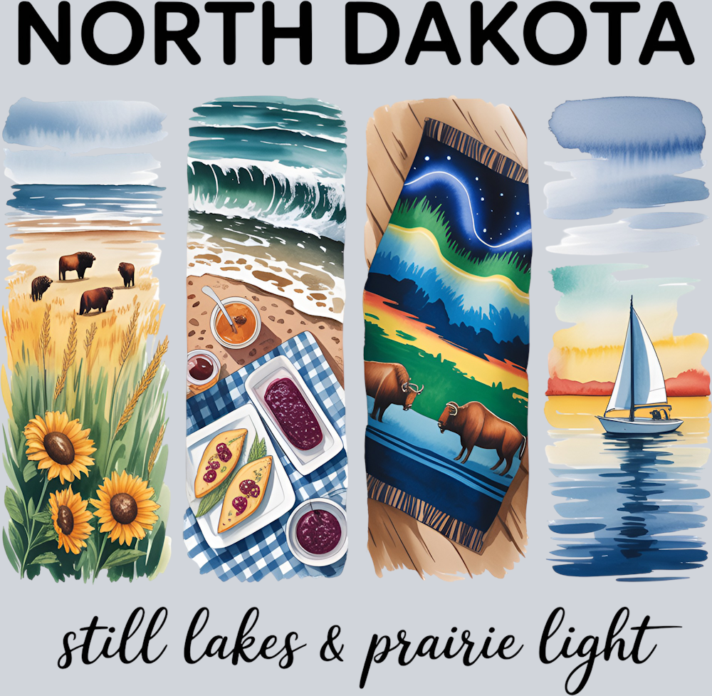 DTF Transfer North Dakota - Still Lakes & Prairie Light