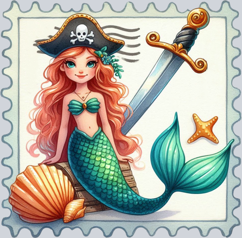 DTF Transfer High Seas - Postage Mermaid