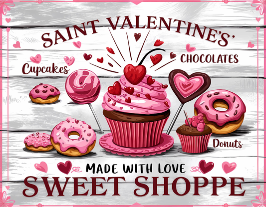 DTF Transfer Valentines - Saint Valentine's Made with Love Sweet Shoppe