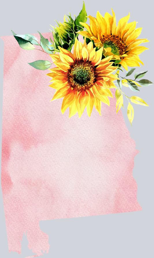 DTF Transfer Alabama - Sunflower Watercolor