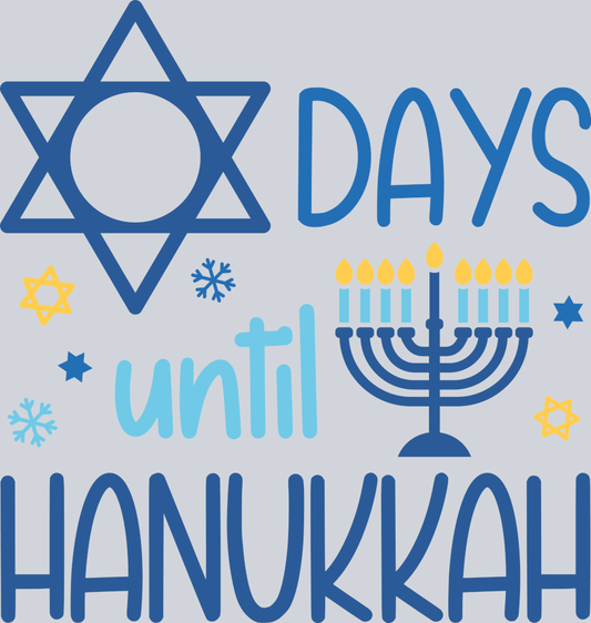DTF Transfer Hanukkah - Days-Until-Hanukkah