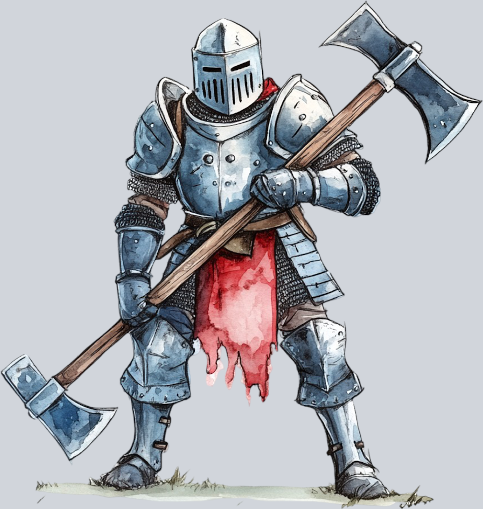 DTF Transfer Medieval - Double Axe Knight