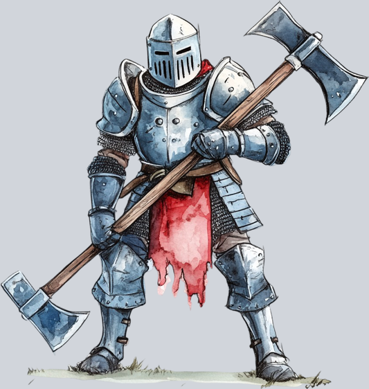 DTF Transfer Medieval - Double Axe Knight