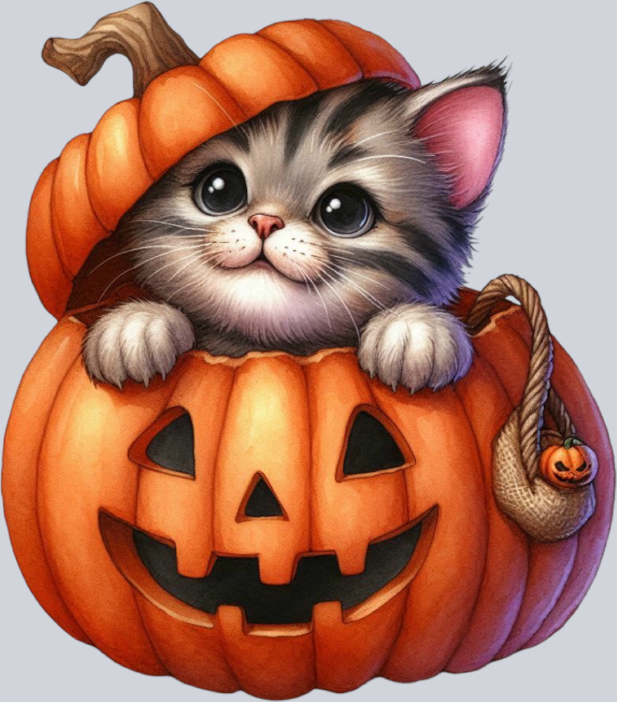 DTF Transfer Cats - Pumpkin