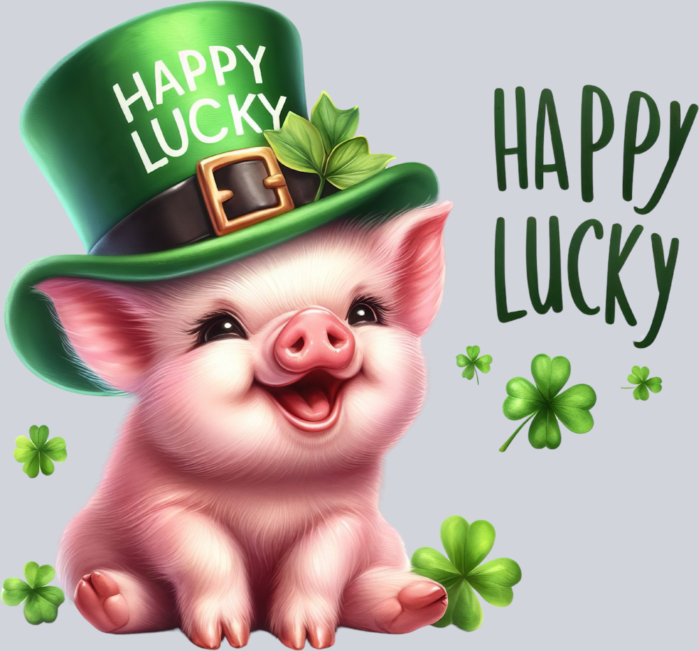 DTF Transfer St. Patrick's Day - Happy Lucky Pig