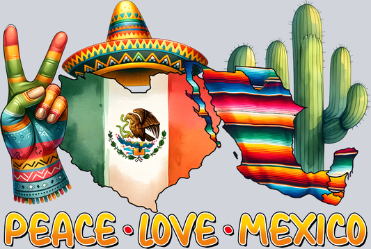 DTF Transfer Cinco de Mayo - Peace Love Mexico