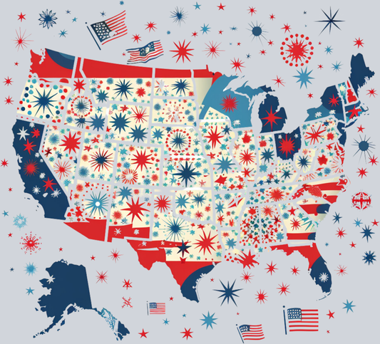 DTF Transfer USA - Fireworks Map