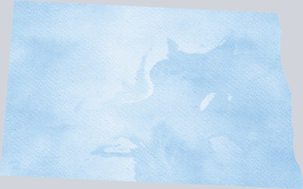 DTF Transfer North Dakota - Watercolor Blue