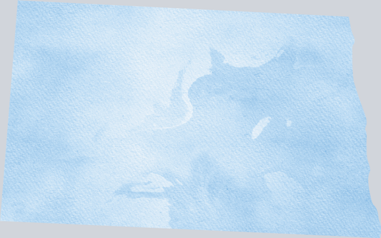 DTF Transfer North Dakota - Watercolor Blue
