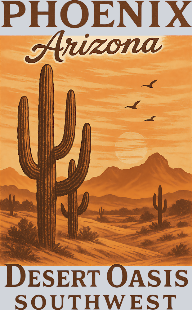 DTF Transfer Western - Phoenix Arizona Desert Oasis Southwest