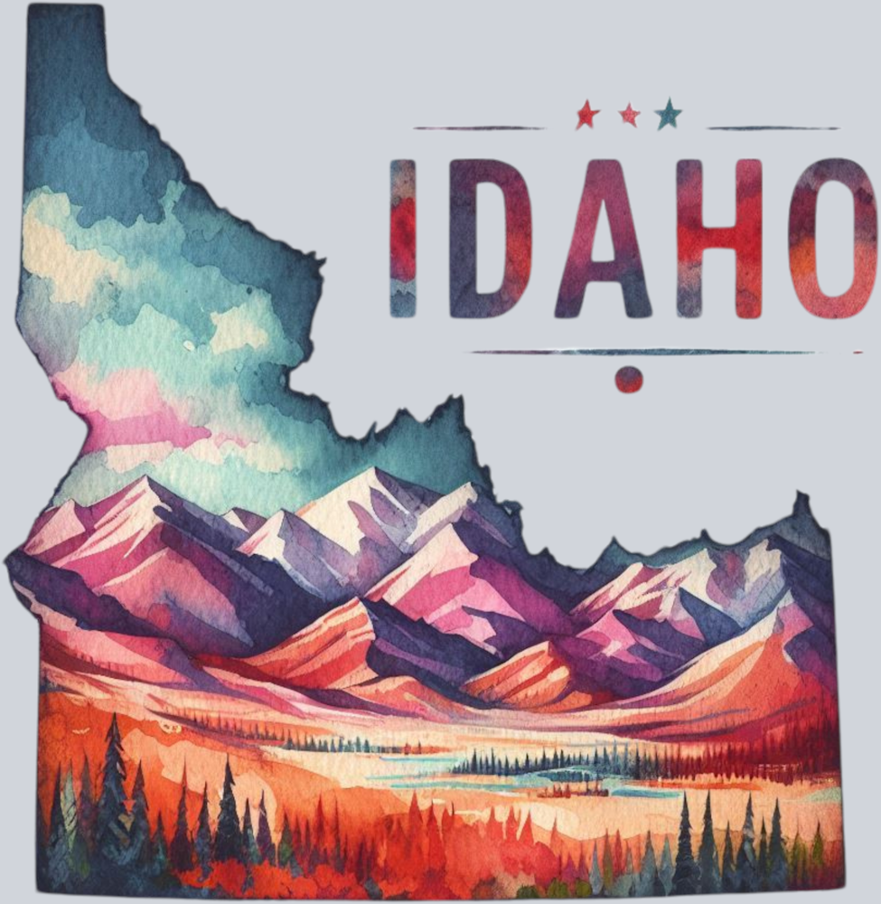 DTF Transfer Idaho - Retro Map
