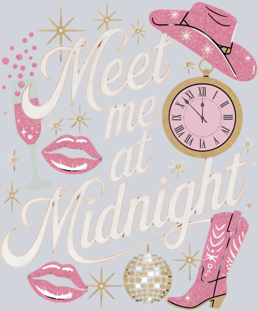 DTF Transfer New Years - Meet me at Midnight