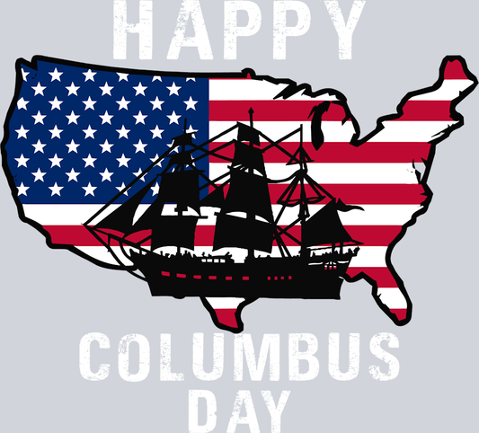 DTF Transfer Columbus Day - Happy Columbus Day