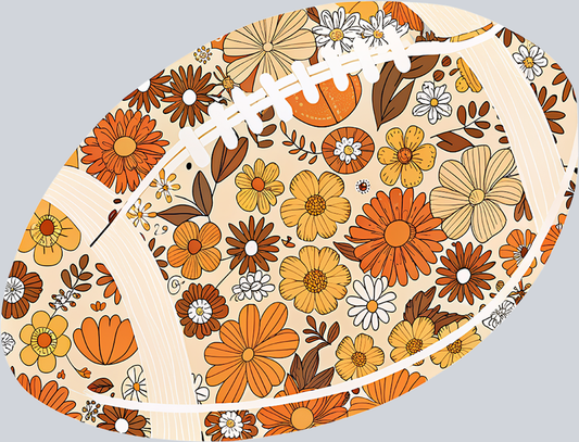 DTF Transfer Football - Retro Floral Football