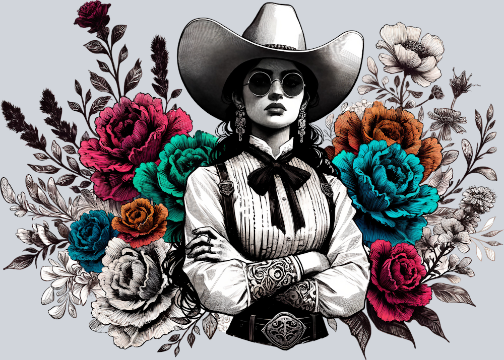 DTF Transfer Western - Armed Cross Cowgirl