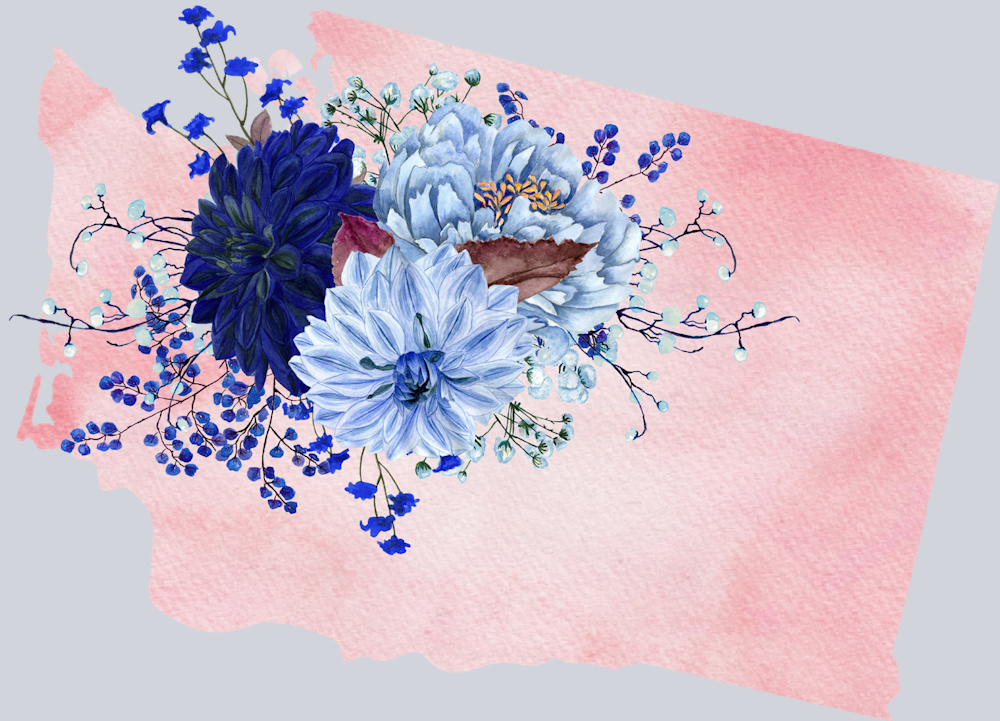 DTF Transfer Washington - Flowers Watercolor