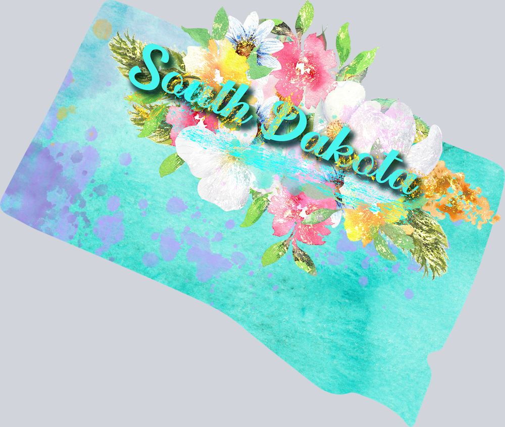 DTF Transfer South Dakota - Watercolor Flowers