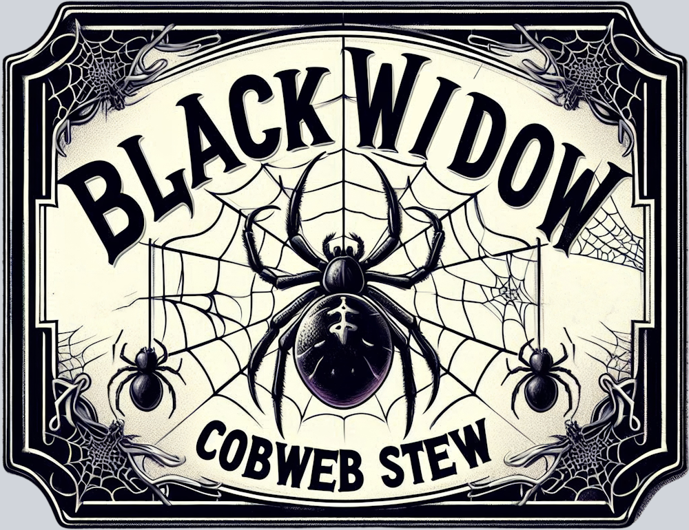DTF Transfer Halloween - Black Widow Cobweb Stew