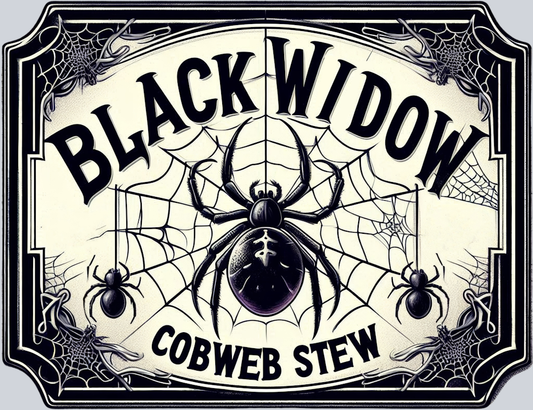 DTF Transfer Halloween - Black Widow Cobweb Stew