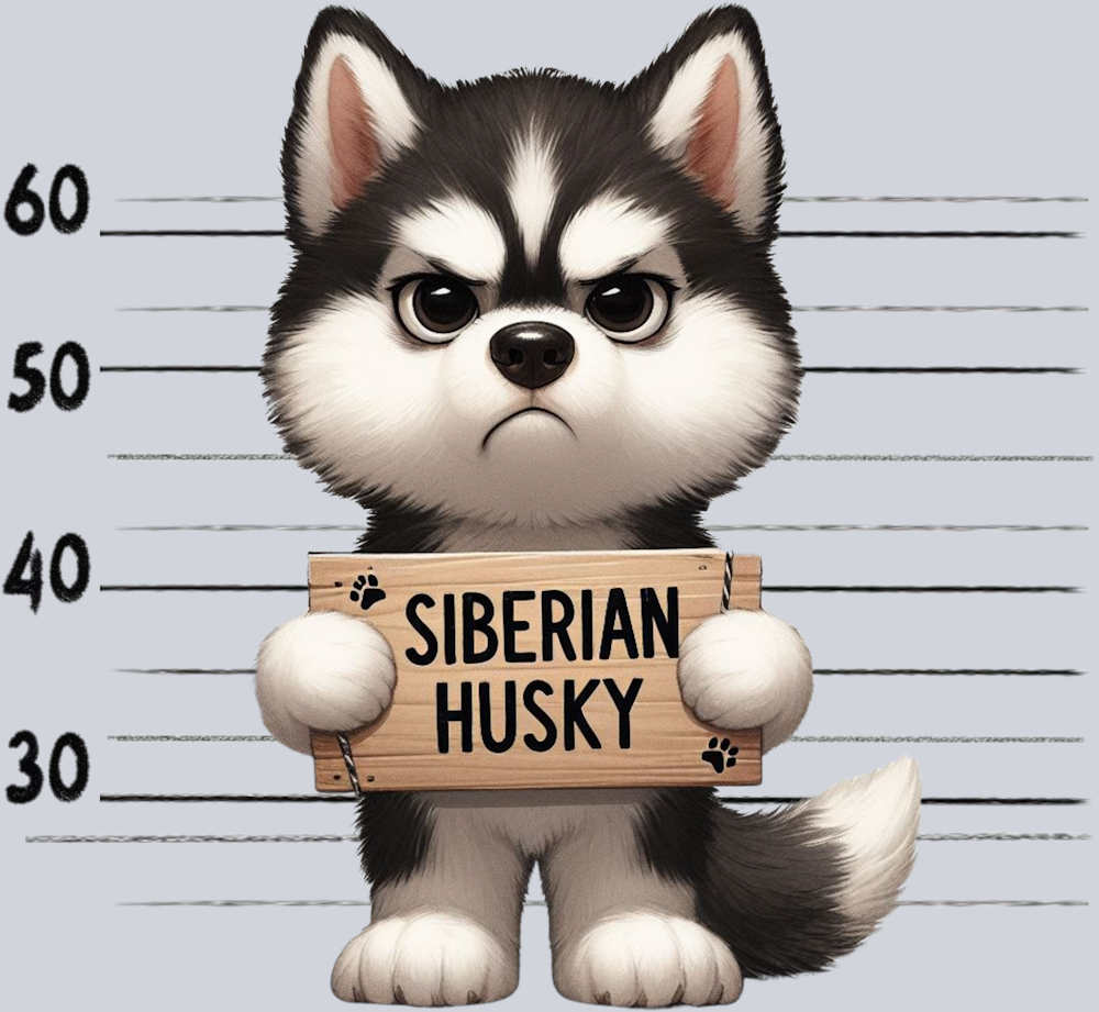 DTF Transfer Dogs - Jail  Siberian Husky