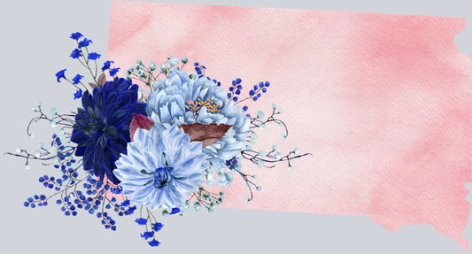 DTF Transfer South Dakota - Flowers Watercolor