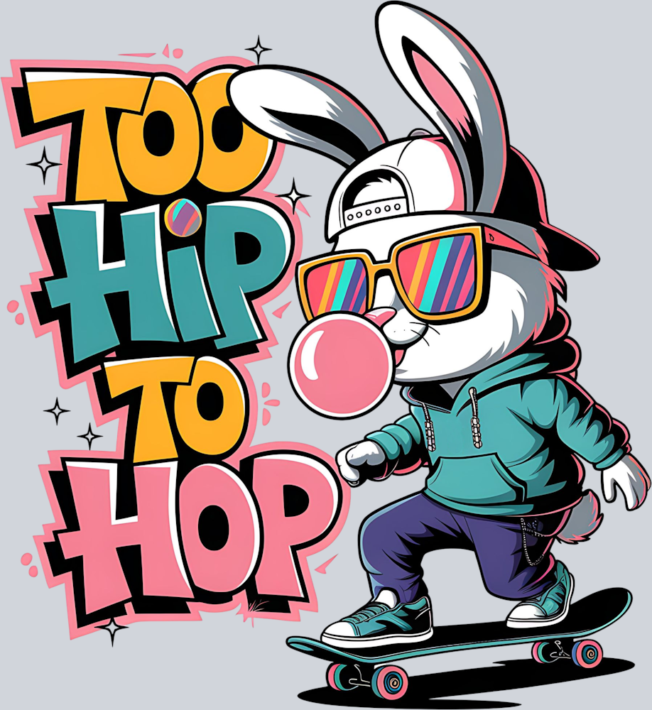 DTF Transfer Easter - Too Hip to Hop